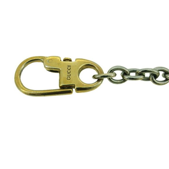 GUCCI key chain double-G Gold & Silver hardware Authentic - Picture 5 of 8